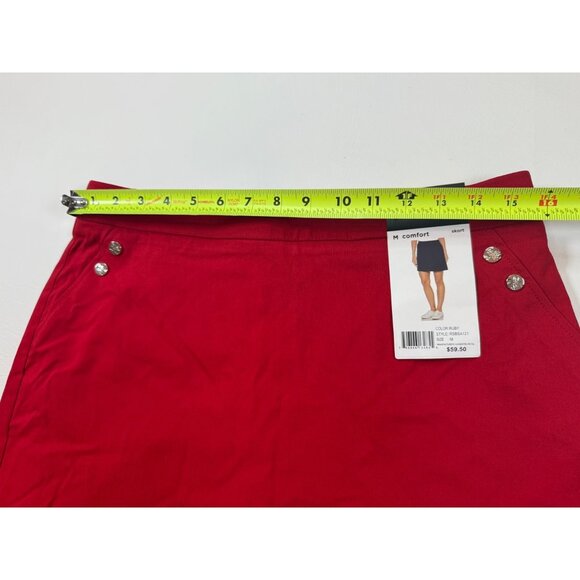 NWT Rafaella Ruby Red Comfort Stretch Skort Womens Medium Elegant (bin JJ167) - Picture 3 of 7